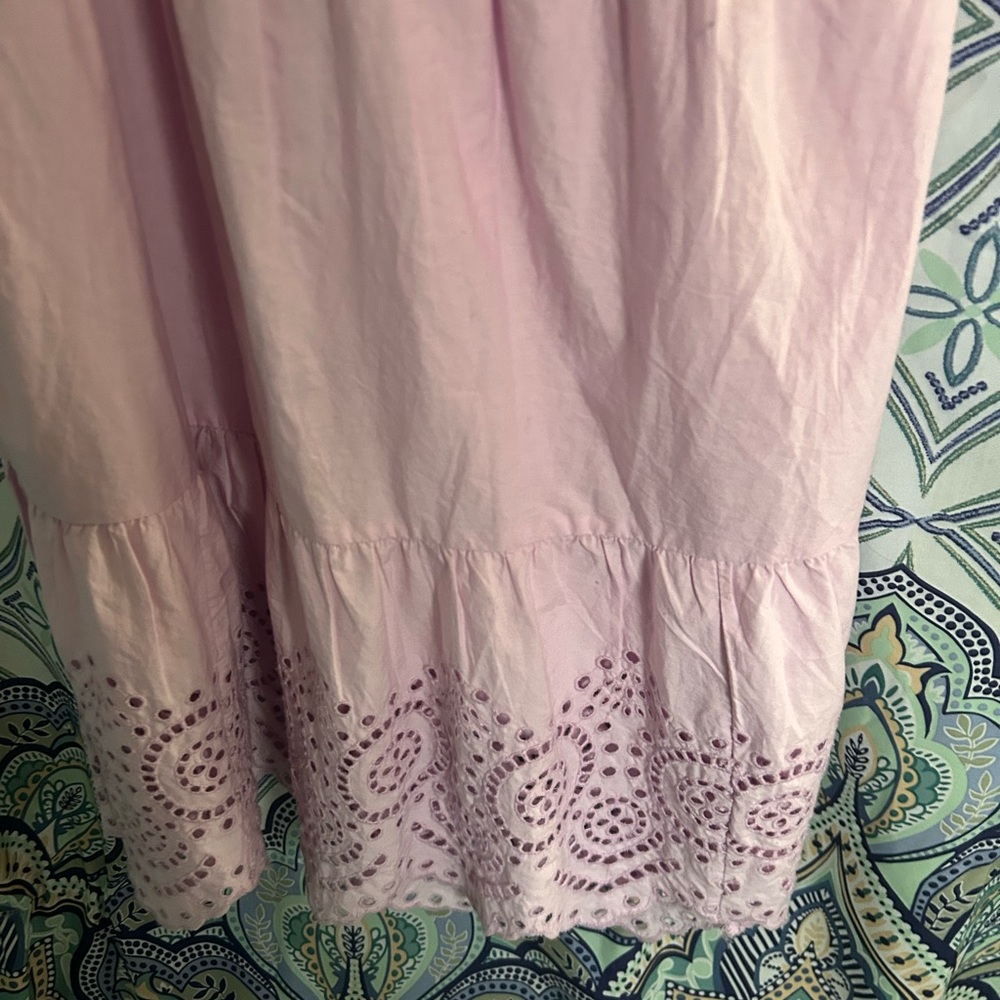NWOT GAP ONE SHOULDER Pink Maxi Dress with Tiered Skirt and Lace Detailing - Picture 11 of 13